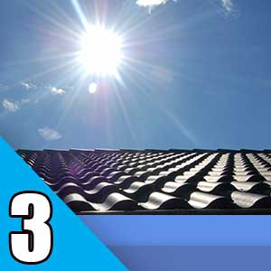 Clean tile roof reflecting heat